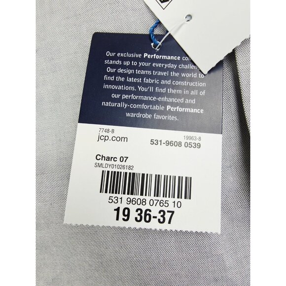 Stafford Performance Big Fit Size 19 36-37 Mens Gray Button Down Super Shirt NWT - Picture 8 of 11